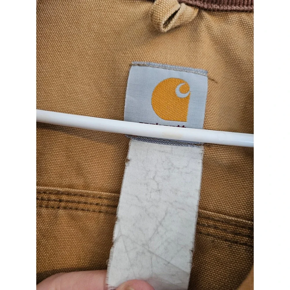 90s USA Vintage distressed Carhartt Tan Unlined Duck Trucker Jacket‎ Grunge y2k